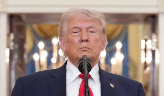 President Donald Trump pauses as he finishes speaking about the Iran war from the Cross Hall of the White House on Wednesday, April 1, 2026, in Washington, D.C.