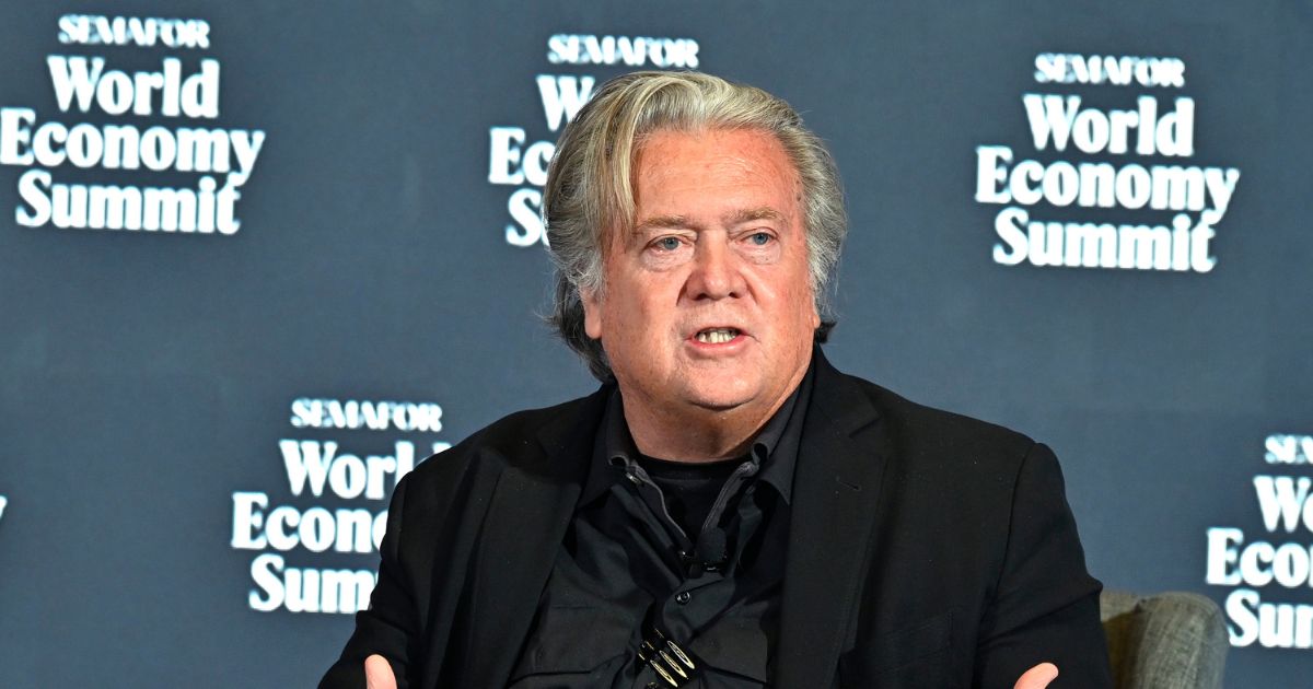 Steve Bannon, chief strategist to the 45th President, speaks on stage during the Semafor 2025 World Economy Summit at Conrad Washington on April 23, 2025, in Washington, D.C.