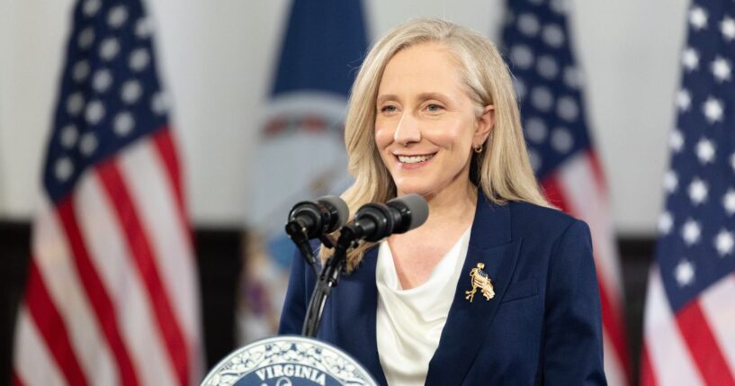 Virginia Gov. Abigail Spanberger delivers the Democratic response to President Donald Trump's State of the Union address on Feb. 24, 2026, in Williamsburg, Virginia.