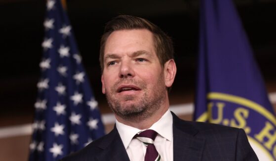 Rep. Eric Swalwell speaks at a news conference on committee assignments for the 118th Congress at the U.S. Capitol Building on Jan. 25, 2023, in Washington, D.C.