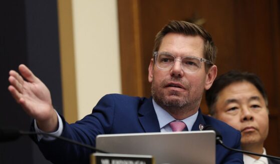 Rep. Eric Swalwell speaks during a House Judiciary Committee hearing with Federal Bureau of Investigation Director Kash Patel in the Rayburn House Office Building on Sept. 17, 2025, in Washington, D.C.