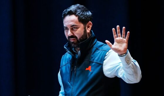 Rep. Mike Lawler speaks during a town hall on April 12, 2026, in Mahopac, New York.
