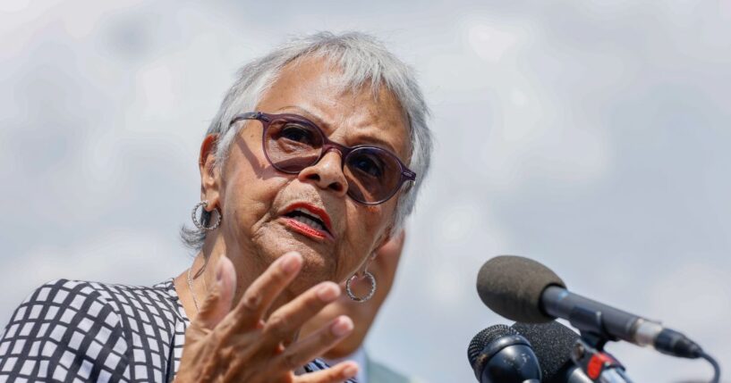 Rep. Bonnie Watson Coleman speaks at a press conference calling for the expansion of the Supreme Court on July 18, 2022, in Washington, D.C.