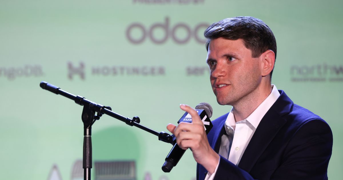 James Talarico speaks onstage during "Raging Moderates" at the Vox Media Podcast Stage at SXSW on March 14, 2026, in Austin, Texas.