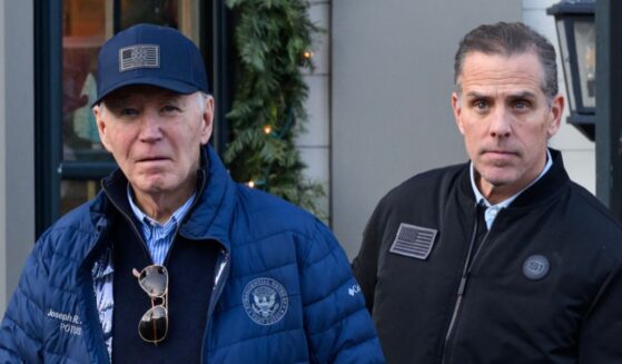 President Joe Biden and son Hunter Biden step out of a bookstore while shopping in Nantucket, Massachusetts, on Nov. 29, 2024.