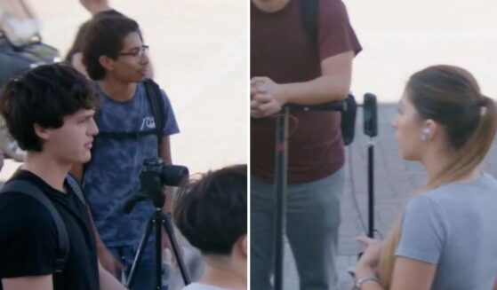 A clip posted by Abolitionists Rising on April 17, 2026, showed two college students debating about abortion.