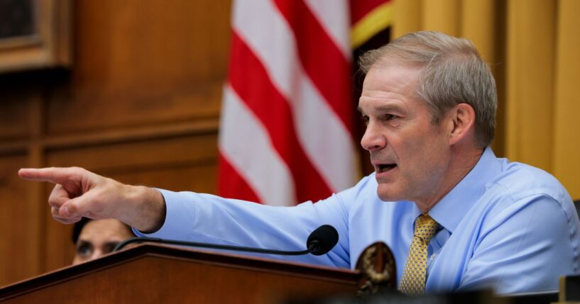 Chairman Jim Jordan speaks during a House Judiciary Committee hearing in the Rayburn House Office Building on March 4, 2026, in Washington, D.C.