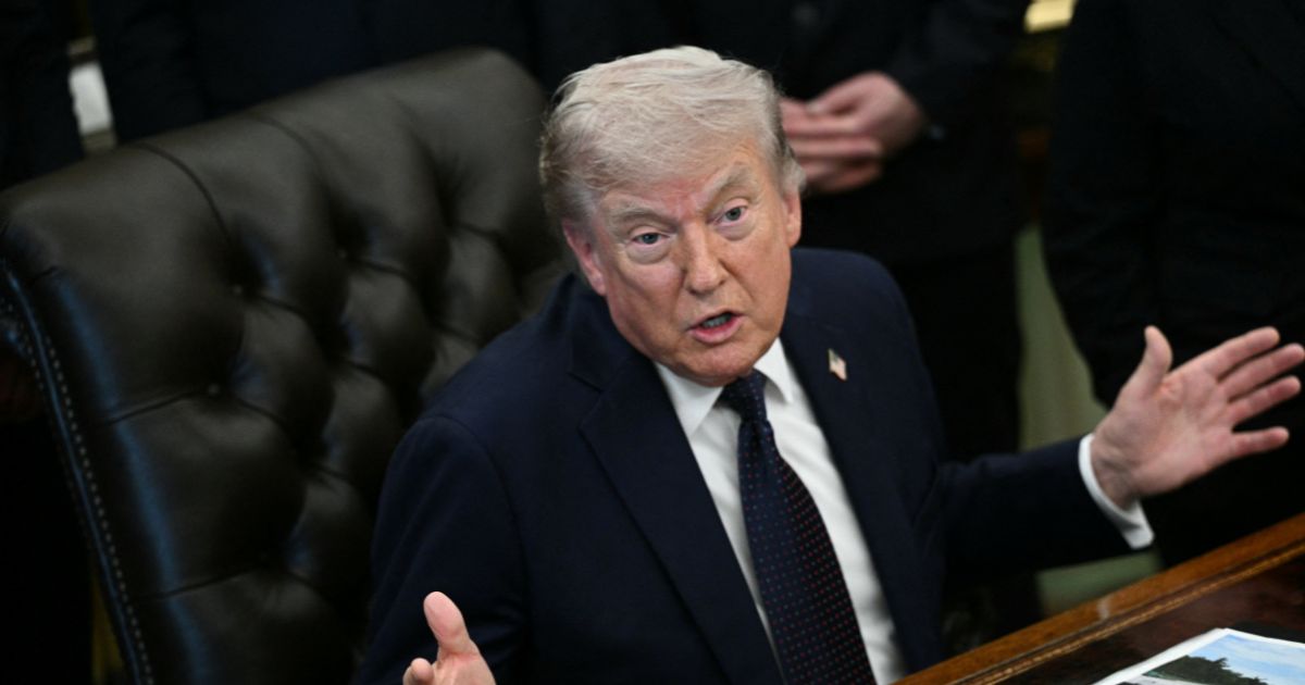 President Donald Trump speaks during a healthcare affordability event where he announced a deal with pharmaceutical company Regeneron to lower drug prices, in the Oval Office of the White House in Washington, D.C., on April 23, 2026.