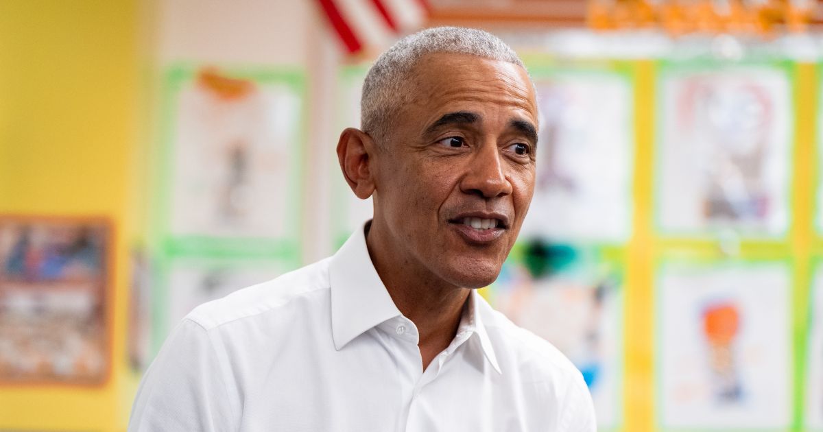 Former President Barack Obama speaks with students during a visit to Learning Through Play Pre-K with Mayor Zohran Mamdani on April 18, 2026, in the Bronx borough of New York City.