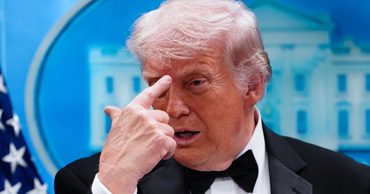 President Donald Trump speaks during a press conference in the Brady Briefing Room of the White House on April 25, 2026, in Washington, D.C.