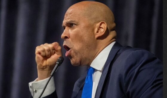 Sen. Cory Booker, a New Jersey Democrat, was feeling dramatic Saturday at the 38th Annual Michigan Democratic Women's Caucus Legacy Luncheon in Detroit, Michigan.