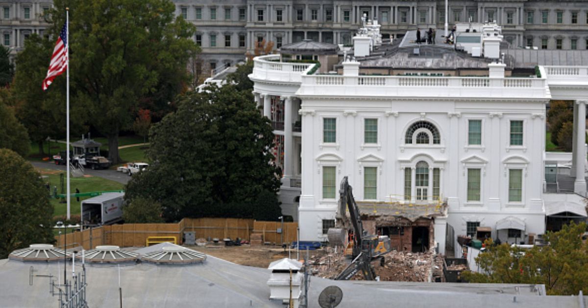 Demolished East Wing at the White House on October 28, 2026.