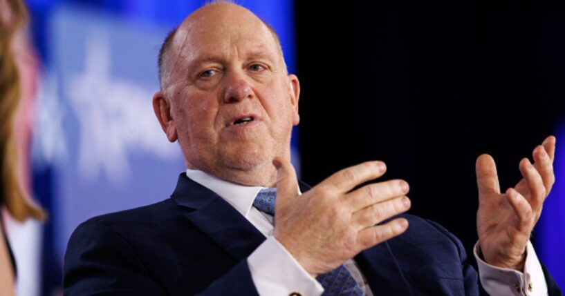 Tom Homan speaks at CPAC stage on March 26, 2026.