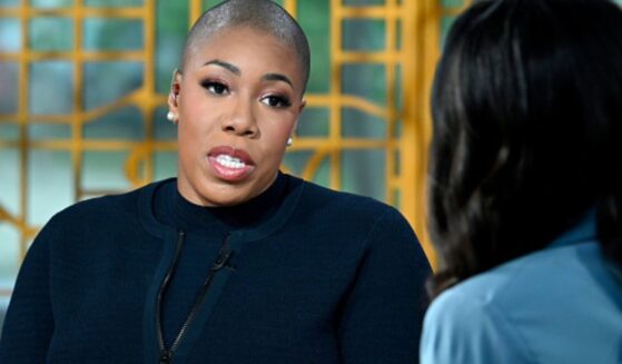MS Now host Symone Sanders appears on “Meet The Press” studio in Washington D.C.