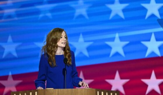 Democratic state Senator Mallory McMorrow speaks at the 2024 Democratic National Convention in Chicago, Illinois.