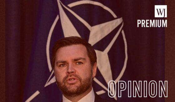 Vice President J.D. Vance speaks in front of the NATO logo in February 2025 at the 61st Munich Security Conference in Munich, Germany.