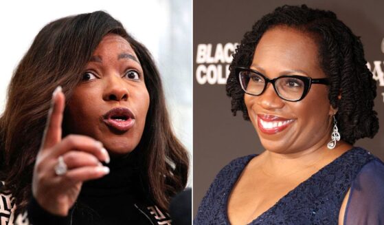 Rep. Jasmine Crockett, left, a Texas Democrat, leaped to the defense of Supreme Court Associate Justice Ketanji Brown Jackson.