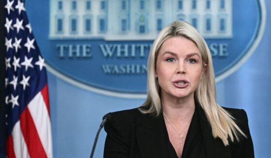 White House press secretary Karoline Leavitt speaks Monday during a media briefing at the White House in Washington, D.C.