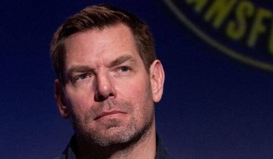 Democratic Rep. Eric Swalwell attends the SEIU-United Service Workers West Gubernatorial Candidate Worker Forum at Meruelo Studios in Los Angeles on Jan. 10, 2026.