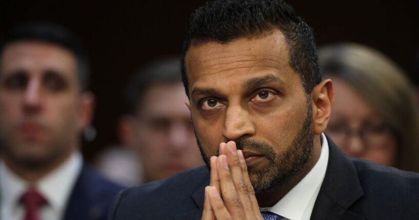 FBI Director Kash Patel testifies at a Senate Intelligence Committee hearing in the Hart Senate Office Building on March 18, 2026 in Washington, DC.