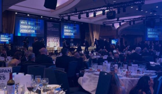 A screen grab taken form a video filed by an AFP reporter showing the White House Correspondents' dinner after a shooting took place at the Washington Hilton in Washington, DC on April 25, 2026.