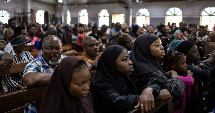 Christians attend church on Good Friday in Lagos on April 3, 2026.
