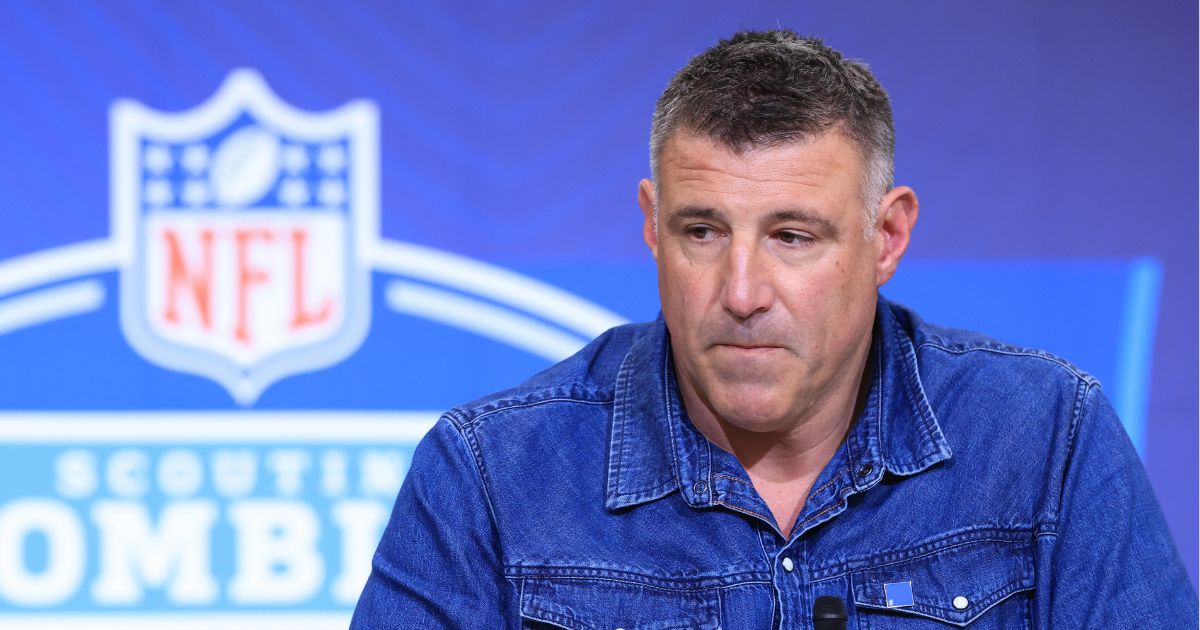 Head coach Mike Vrabel of the New England Patriots speaks to the media Feb. 26 during the 2026 NFL Scouting Combine in Indianapolis, Indiana.