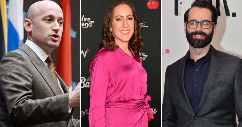 The liberal group's hit list included the names and locations of, from left, White House Deputy Chief of Staff Stephen Miller, left, Libs of TikTok's Chaya Raichik; and The Daily Wire's Matt Walsh.