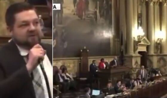 A Fox News segment showed video of Pennsylvania House Democrats withdrawing their motion to designate March Women's History Month after GOP representative Aaron Bernstine, left, proposed adding an amendment defining what a woman is.