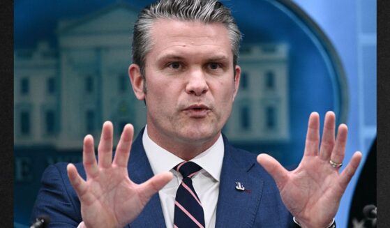 Secretary of War Pete Hegseth speaks about the rescue of a downed U.S. Air Force pilot from hostile territory in Iran at a news conference Monday at the White House in Washington, D.C.