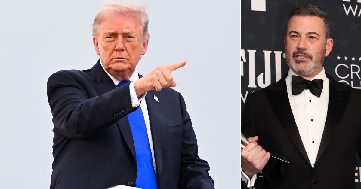 President Donald Trump said late-night host Jimmy Kimmel, right, should be fired for his "beyond the pale" remark.