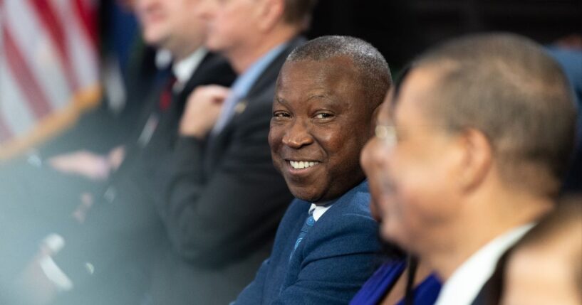 Virginia Speaker of the House of Delegates Don Scott, a Democrat, seen in a February photo, scoffed that Republicans are "terrified of the ballot box."