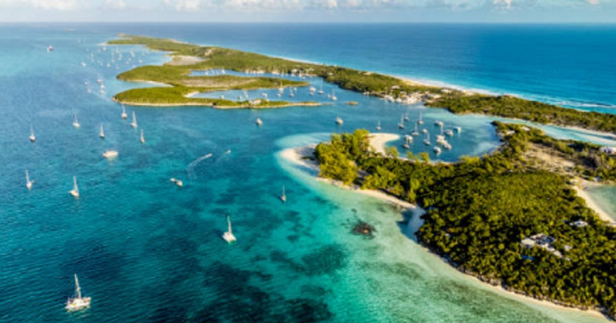 An aerial view of Bahamas beaches.