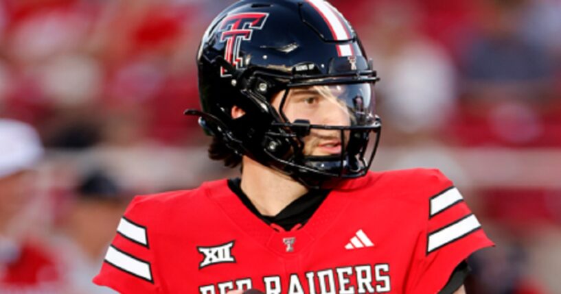 Texas Tech Raiders quarterback Brendan Sorsby passes during the Texas Tech Spring Game at Jones AT&T Stadium on April 17 in Lubbock, Texas.