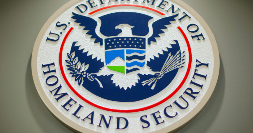 The Department of Homeland Security logo is pictured in a file photo dated Feb. 25, 2015.