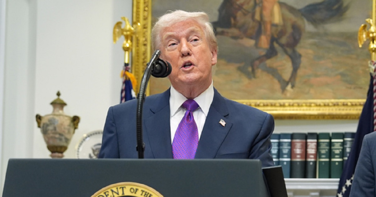 President Donald Trump, pictured speaking at the White House during a February event.