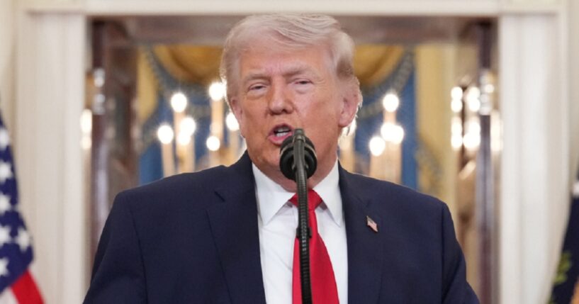 President Donald Trump, pictured in his Wednesday address to the nation.