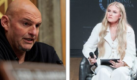 Pennsylvania Democratic Sen. John Fetterman, left; Erika Kirk, right.