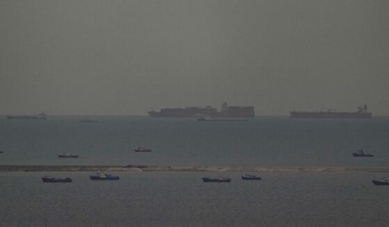 Fishing vessels and cargo ships are pictured near the Strait of Hormuz in a March file photo.