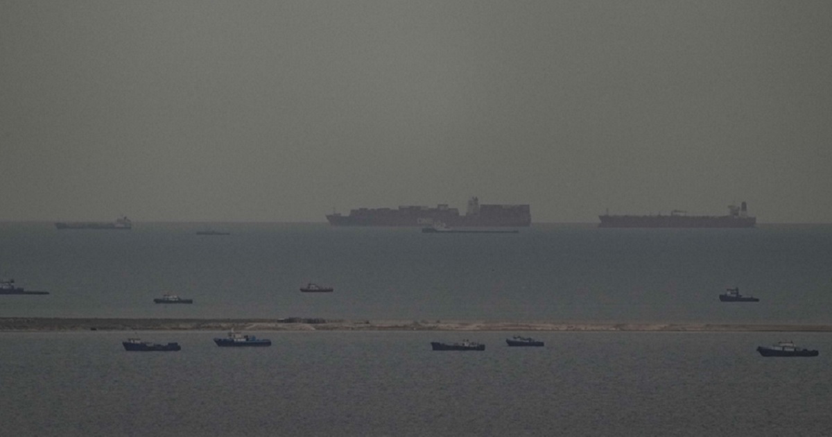 Fishing vessels and cargo ships are pictured near the Strait of Hormuz in a March file photo.