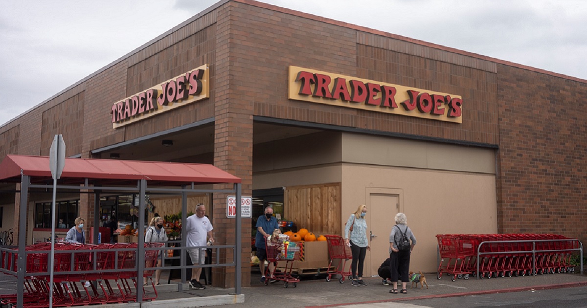 A 2021 file photo shows the exterior of Trader Joe's grocery store in Beaverton, Oregon.
