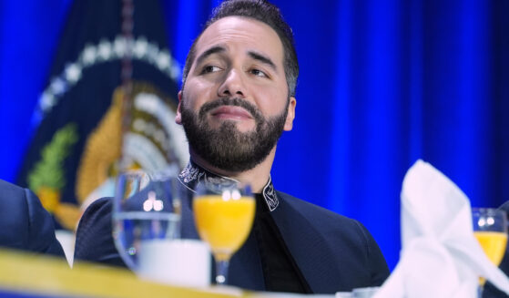 President of El Salvador, Nayib Armando Bukele Ortez, listens as President Donald Trump speaks during the National Prayer Breakfast on Feb. 5, 2026, in Washington, D.C.