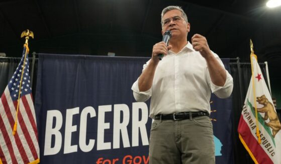 California gubernatorial candidate Xavier Becerra appears at a town hall meeting Monday in Sacramento, California.