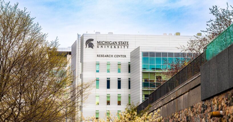 The Michigan State University Research Center in Grand Rapids, Michigan, on April 23, 2025.