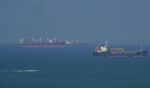 The Ateela 2 Oil Tanker boat navigates the sea on April 28, 2026, on Qeshm Island, Iran, in the Strait of Hormuz.