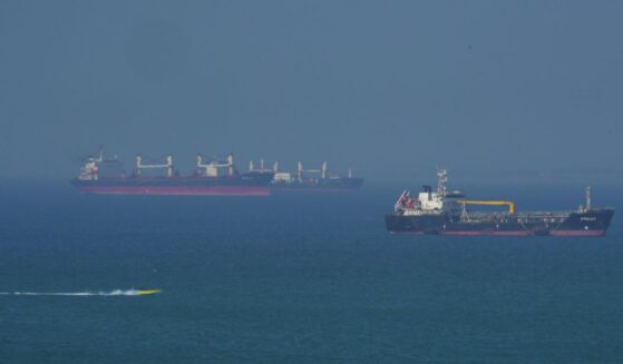 The Ateela 2 Oil Tanker boat navigates the sea on April 28, 2026, on Qeshm Island, Iran, in the Strait of Hormuz.