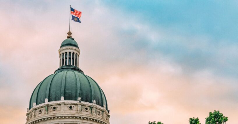The Indiana State Capitol building in Indianapolis, Indiana.
