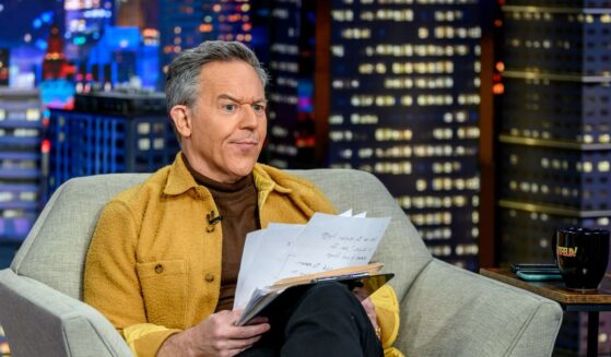 Greg Gutfeld appears during former 2024 presidential candidate Vivek Ramaswamy's visit to "Gutfeld!" at Fox News Channel Studios on Jan. 22, 2024, in New York City.