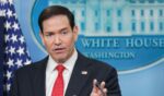 Secretary of State Marco Rubio speaks during a news conference in the Brady Press Briefing Room at the White House on May 5, 2026, in Washington, D.C.