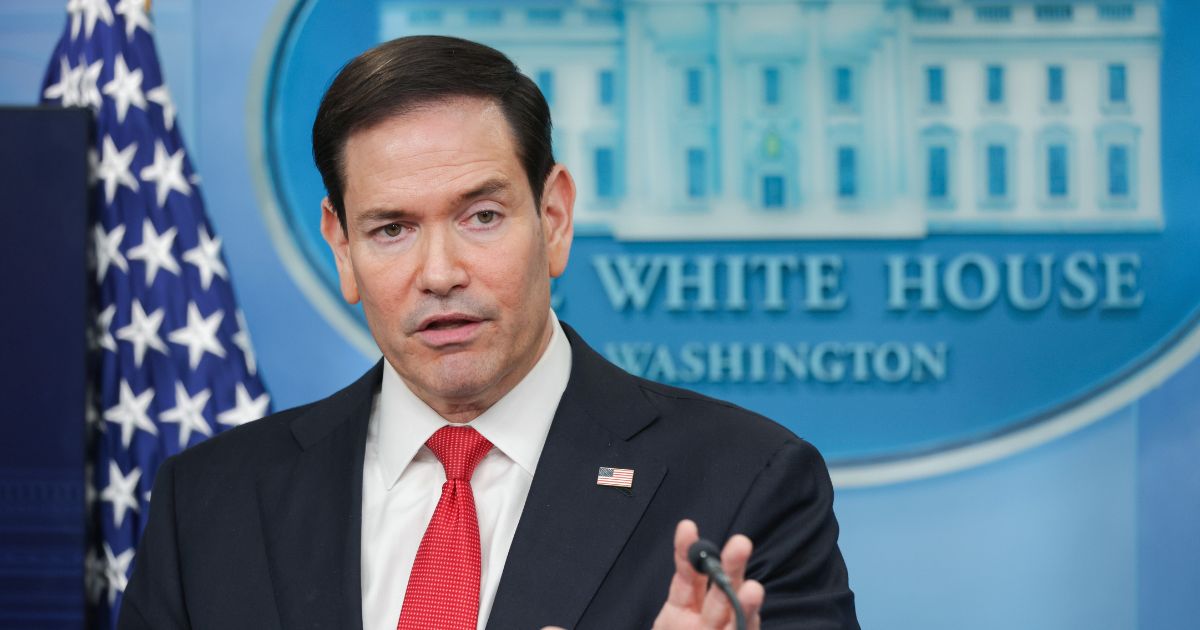 Secretary of State Marco Rubio speaks during a news conference in the Brady Press Briefing Room at the White House on May 5, 2026, in Washington, D.C.